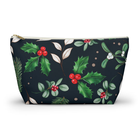 Holly Jolly Christmas Accessory Pouch w T-bottom