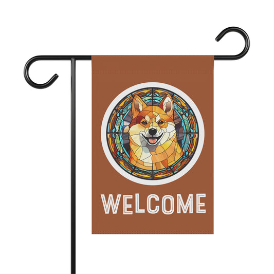 Shiba Inu Welcome 2-Sided Garden & House Flag/Banner