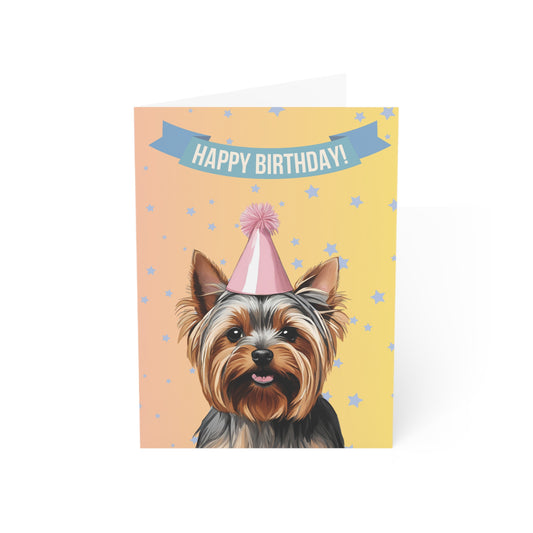 Yorkshire Terrier Happy Birthday 5 x 7 Greeting Cards (10 Pack)