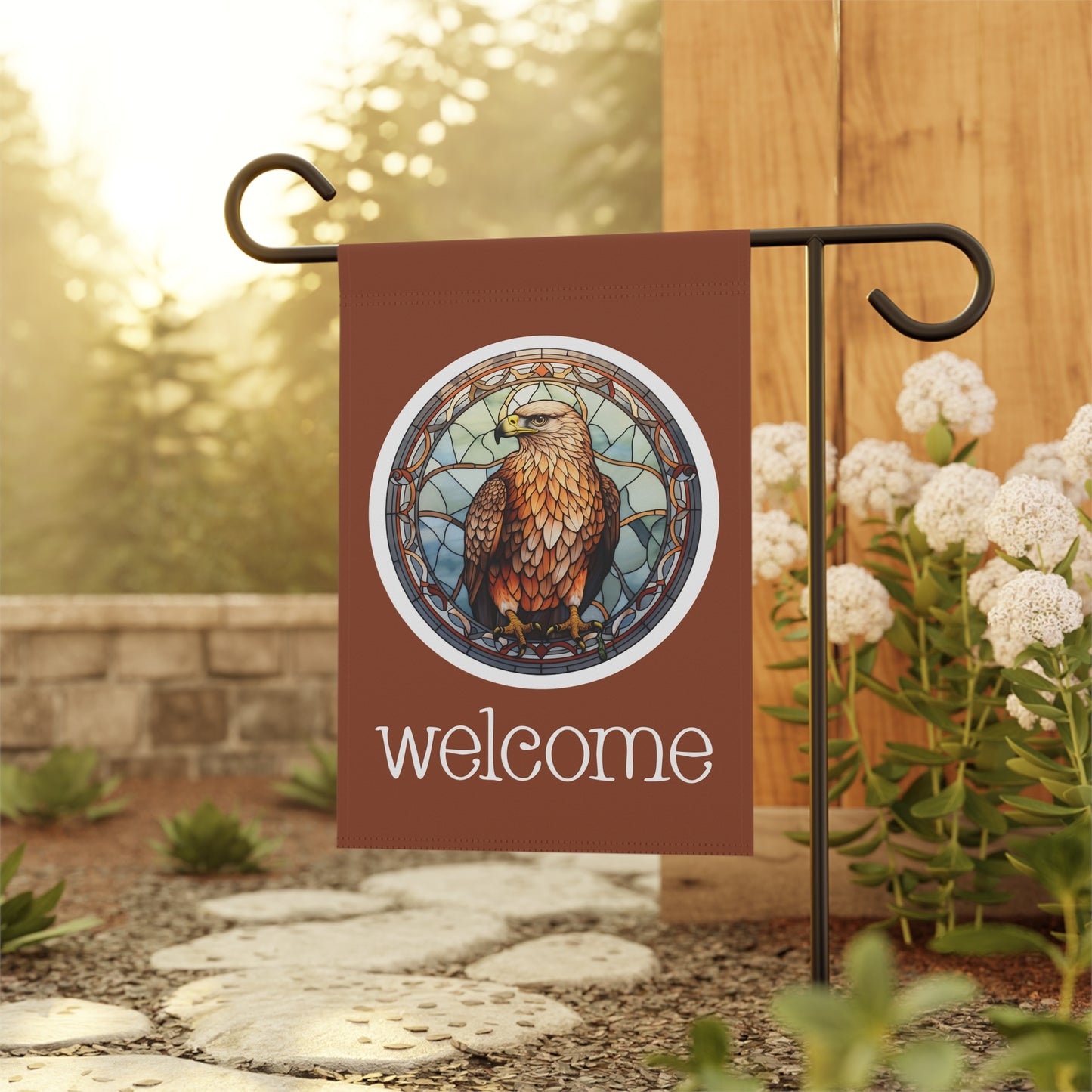 Hawk Welcome 2-Sided Garden & House Flag/Banner