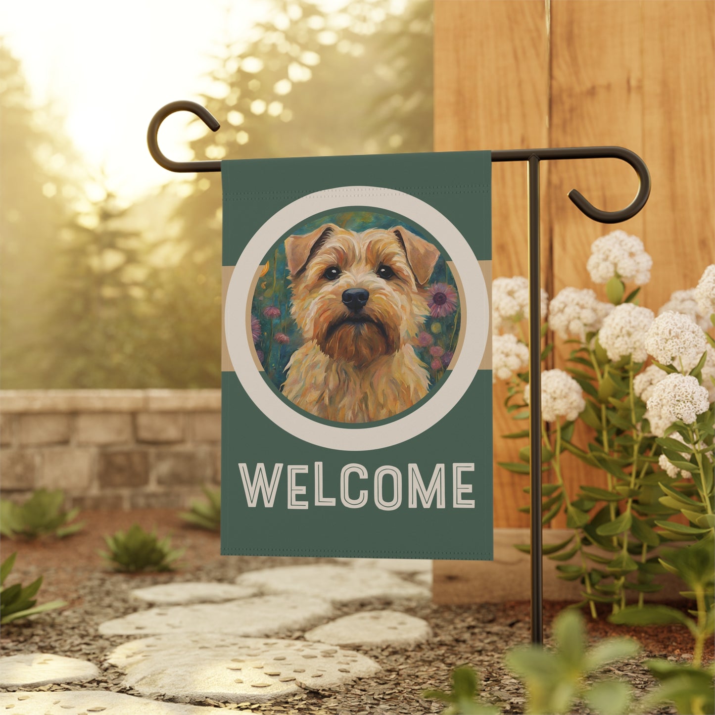 Norfolk Terrier Welcome 2-Sided Garden & House Flag/Banner