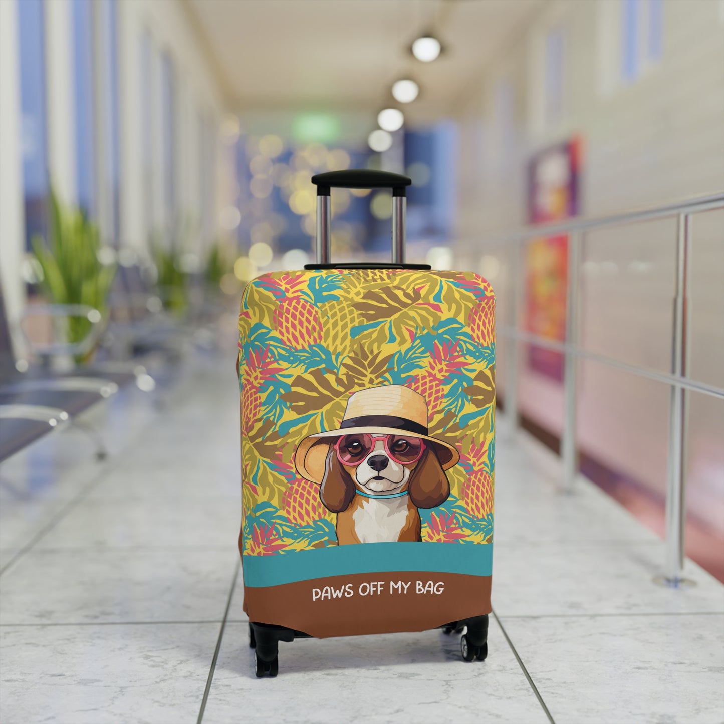 Beagle in Hat & Glasses Paws Off My Bag Luggage Cover