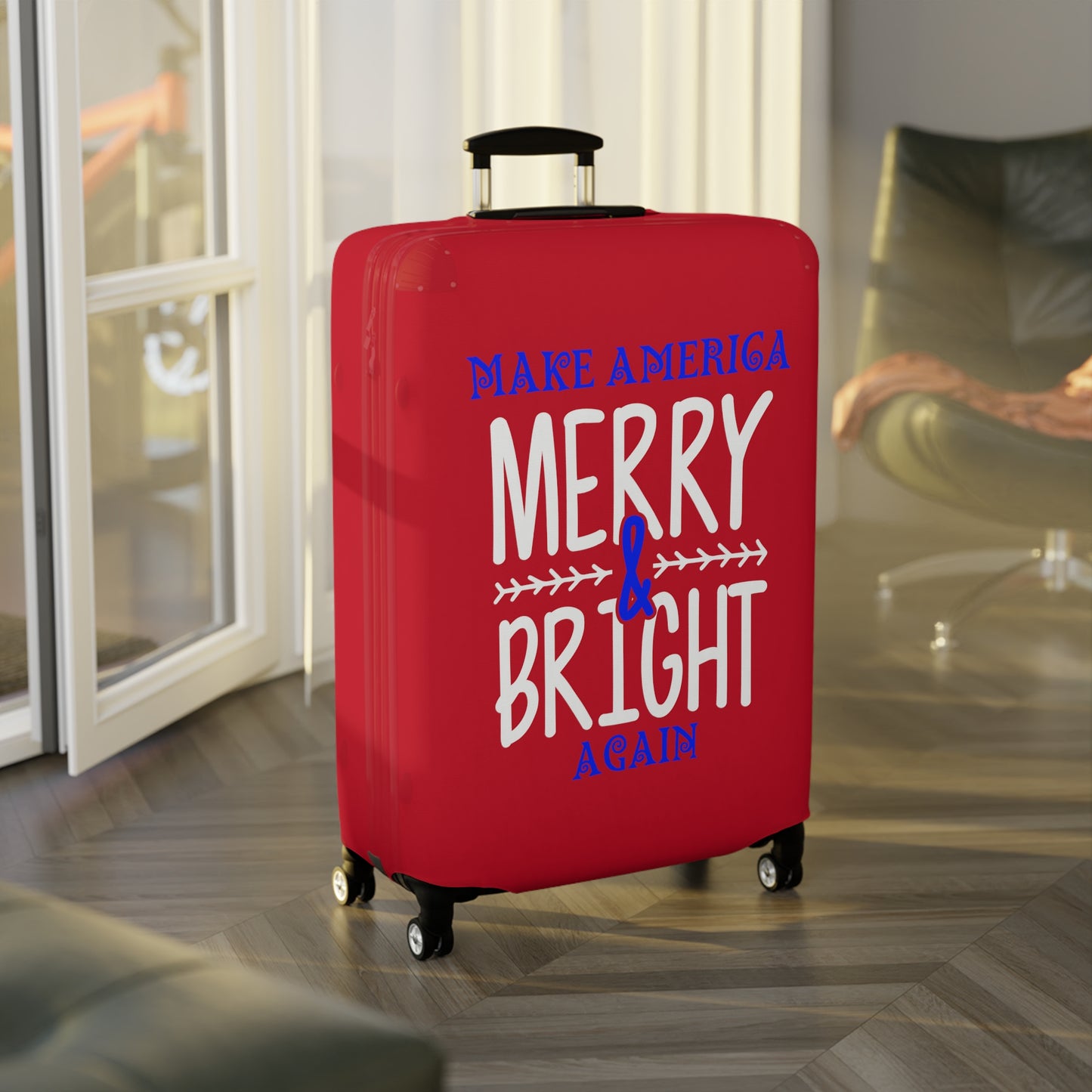 Bold Make America Merry & Bright Again Red Luggage Cover