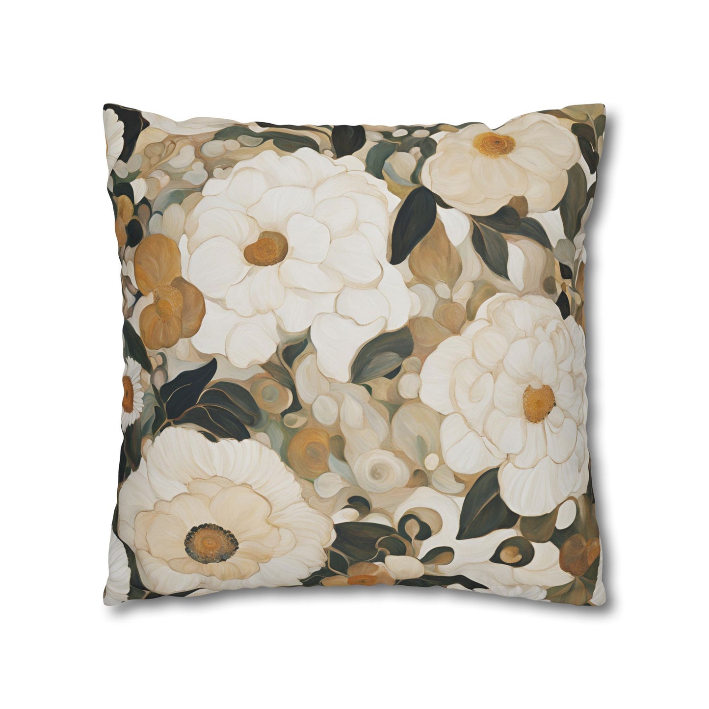 Sharon Floral Square Poly Canvas Pillowcase