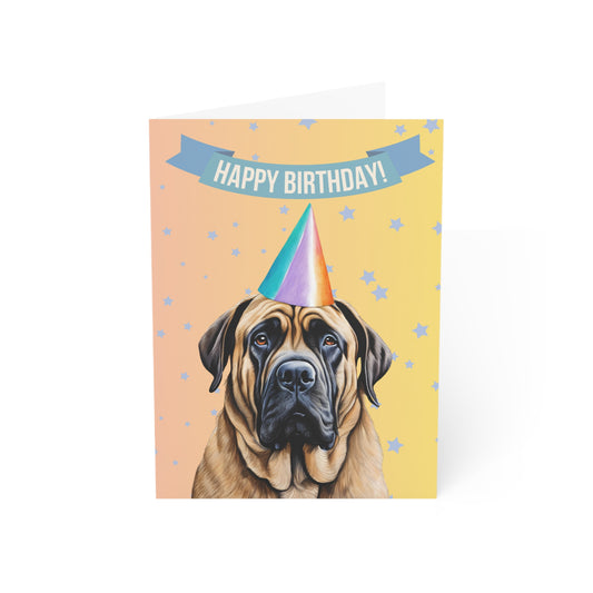 Mastiff Happy Birthday 5 x 7 Greeting Cards (10 Pack)