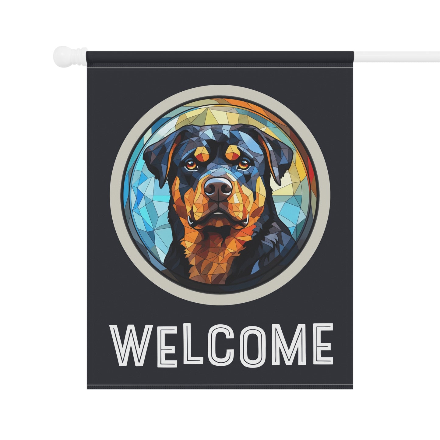 Rottweiler Welcome 2-Sided Garden & House Flag/Banner