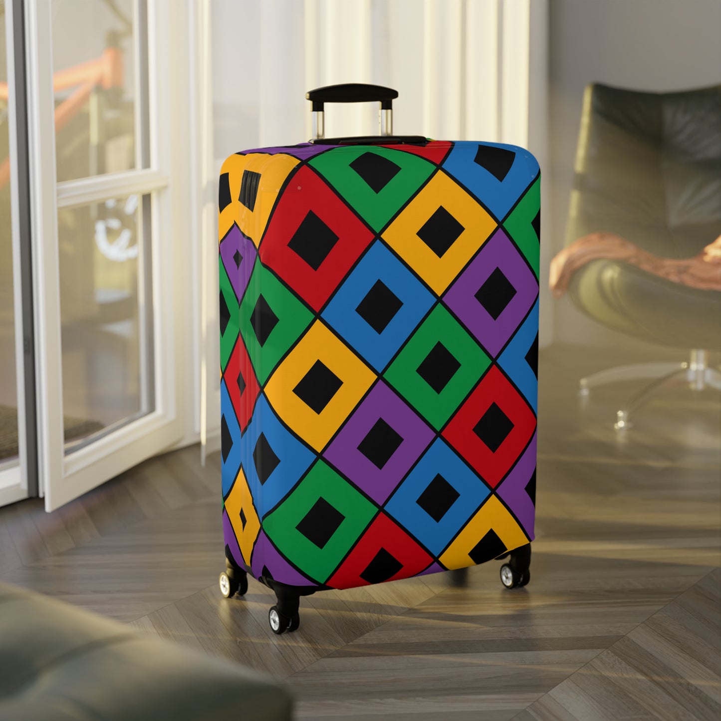 Connor Bright Squares Luggage Cover