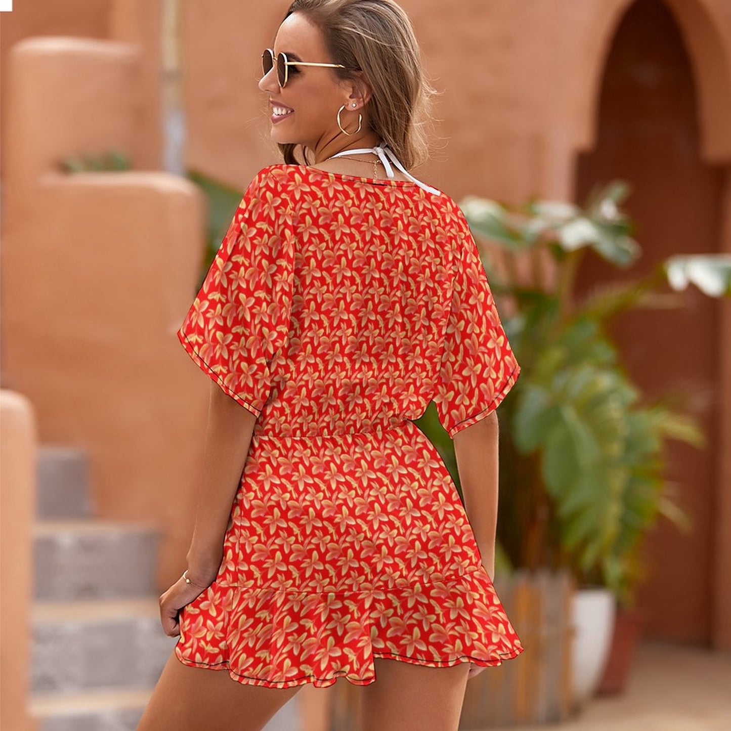 Plumeria Cover-up Dress for Swimwear