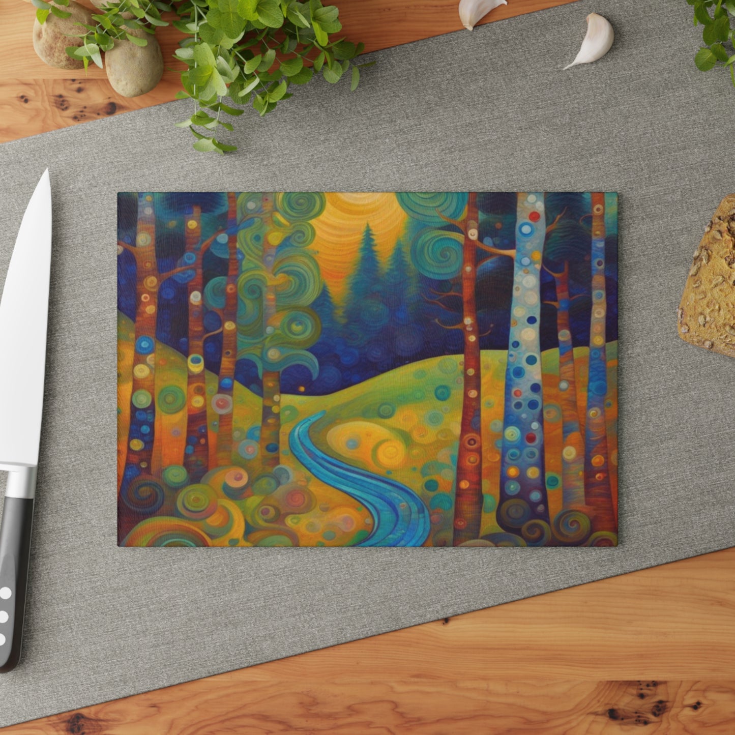 River Flow Tempered Glass Cutting Board