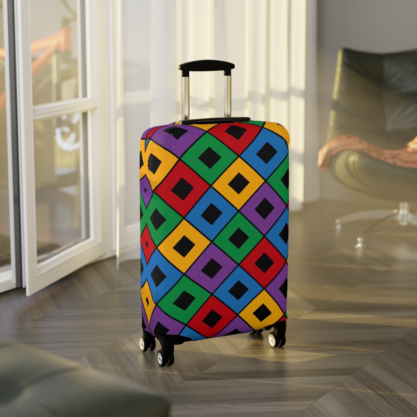 Connor Bright Squares Luggage Cover