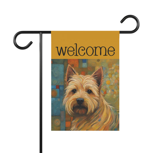 Norwich Terrier Welcome 2-Sided Garden & House Flag/Banner