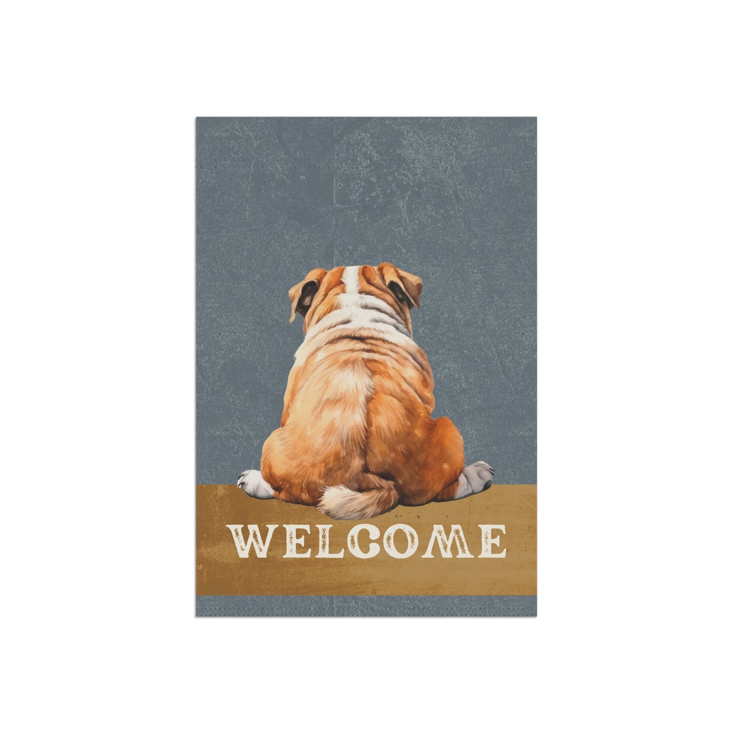 English Bulldog Welcome 2-Sided Garden & House Flag/Banner