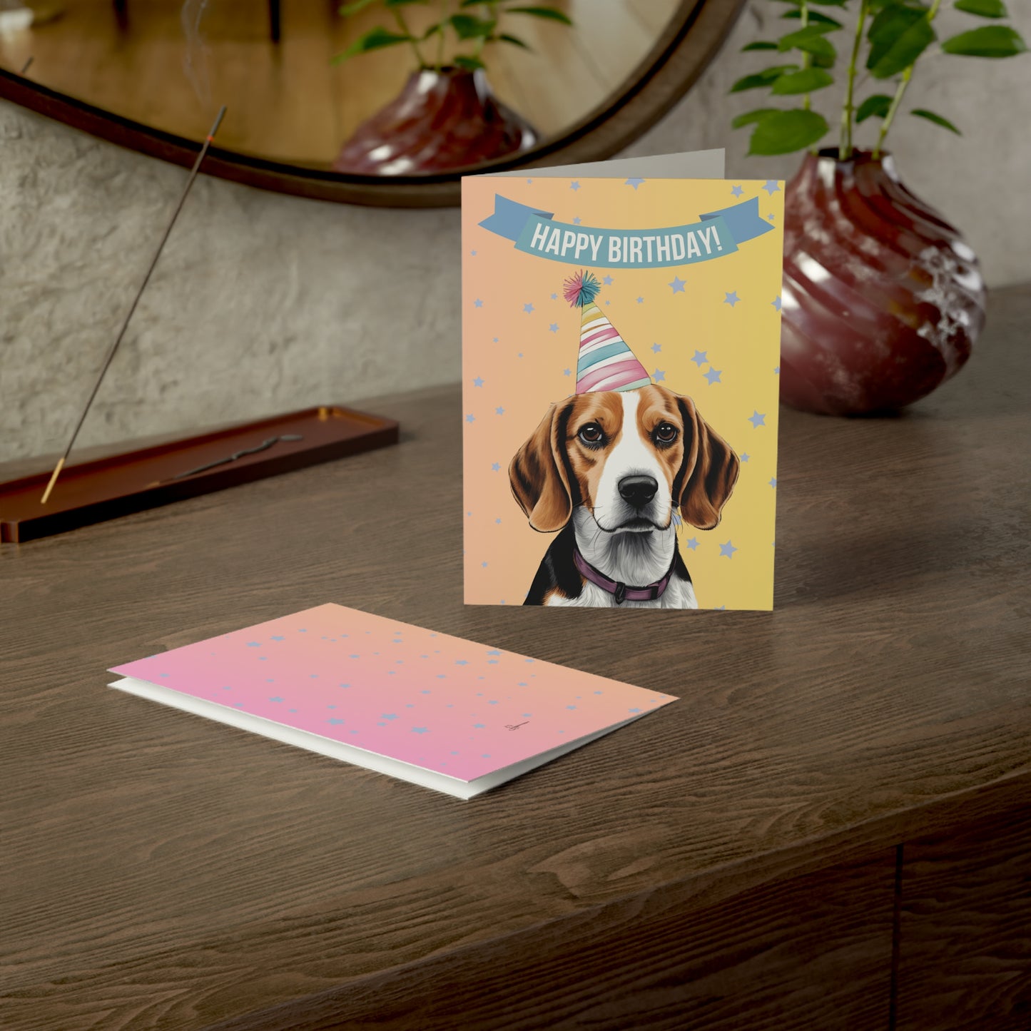 Beagle Happy Birthday 5 x 7 Greeting Cards (10 Pack)