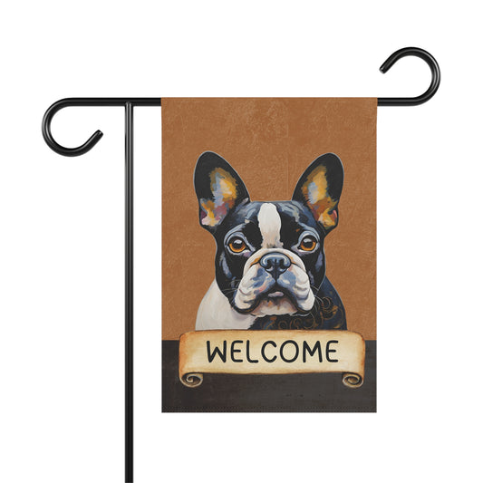 French Bulldog Welcome 2-Sided Garden & House Flag/Banner