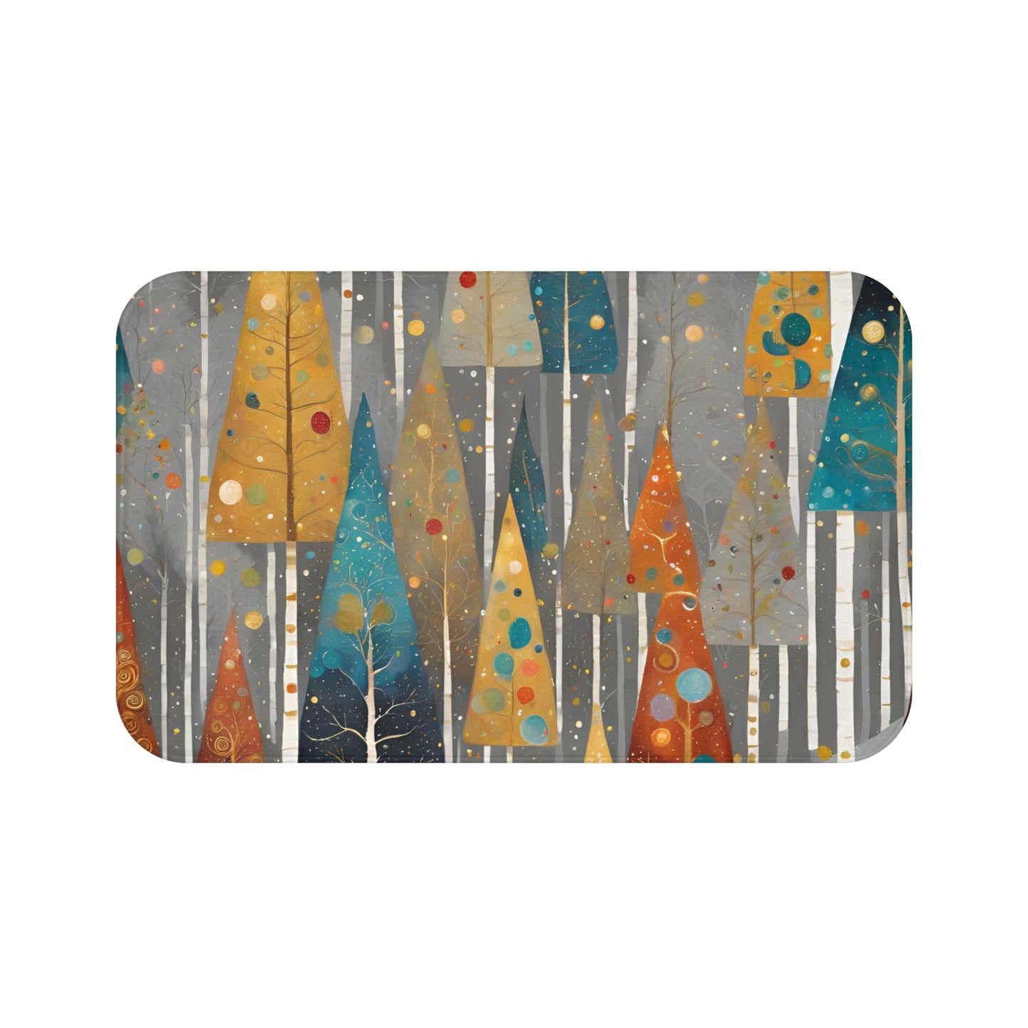 Vintage Christmas Trees Bath Mat