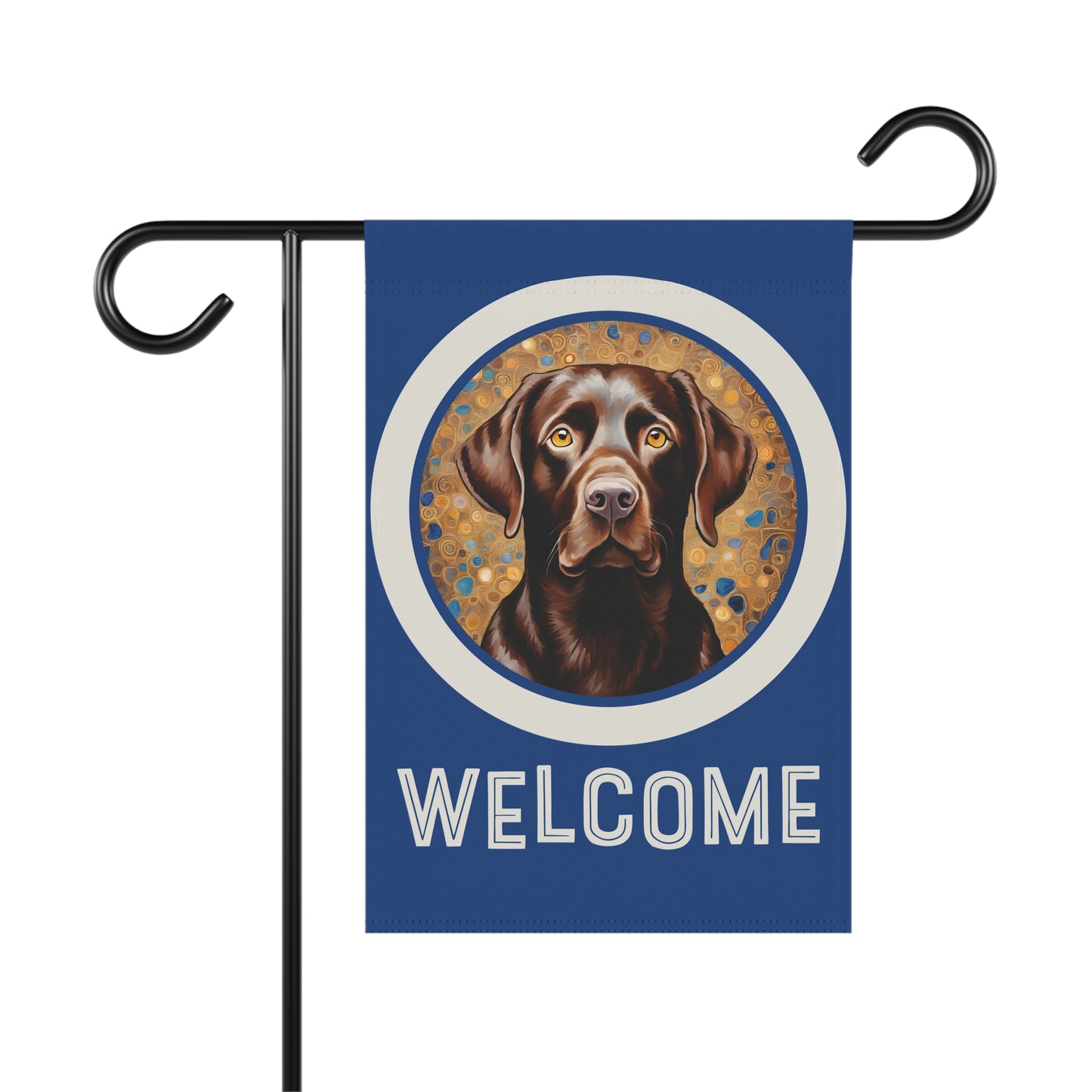 Chocolate Labrador Welcome 2-Sided Garden & House Flag/Banner