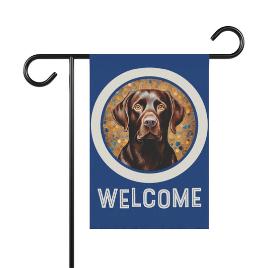 Chocolate Labrador Welcome 2-Sided Garden & House Flag/Banner