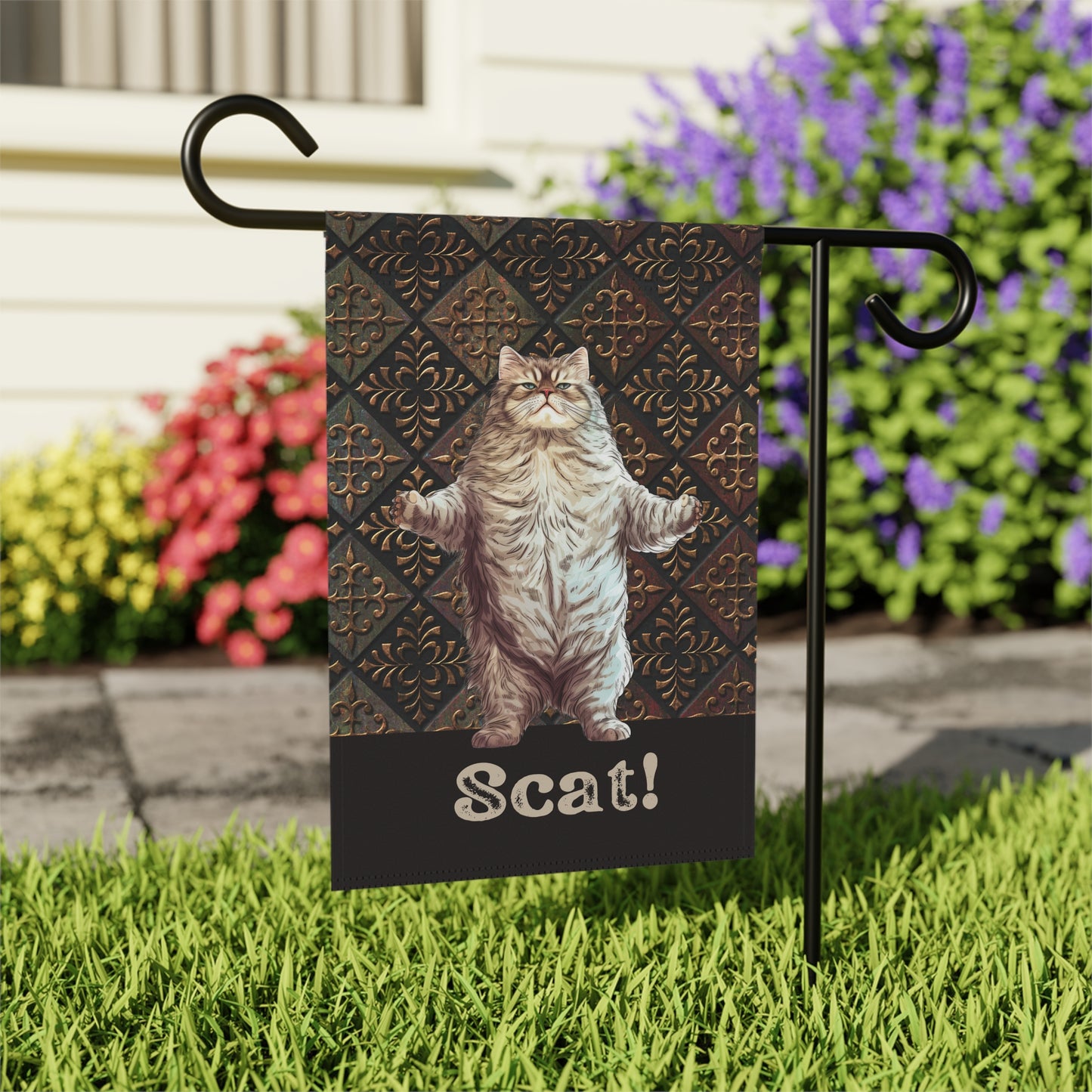 Scat Cat 2-Sided Garden & House Flag/Banner