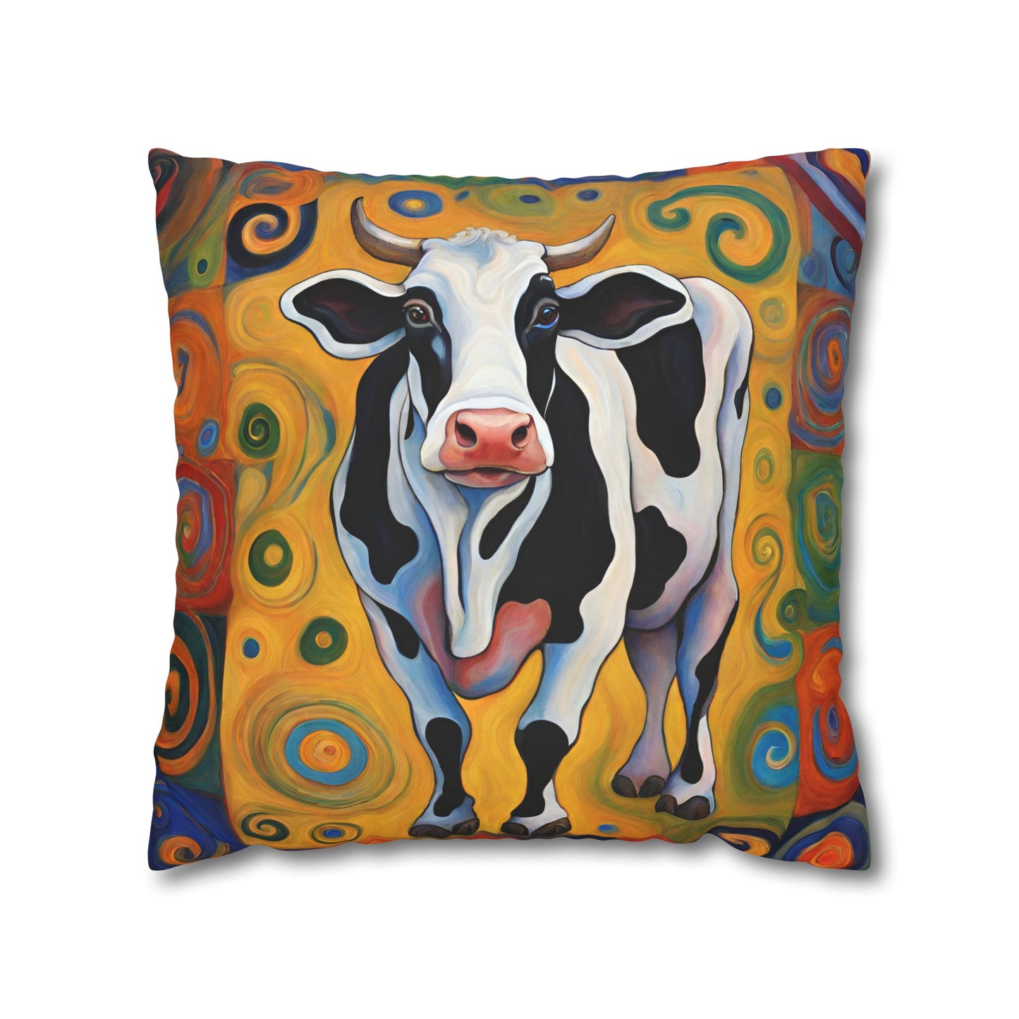 Moove It Cow Square Poly Canvas Pillowcase