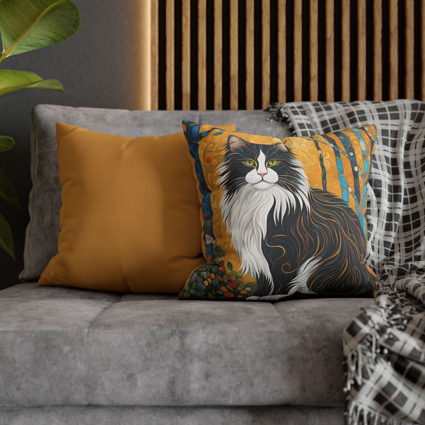 Norwegian Forest Cat Square Poly Canvas Pillowcase