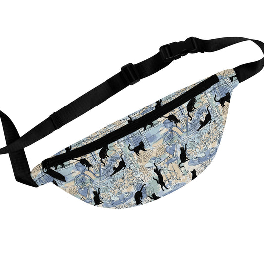 Paris Cats in Blue Fanny Pack