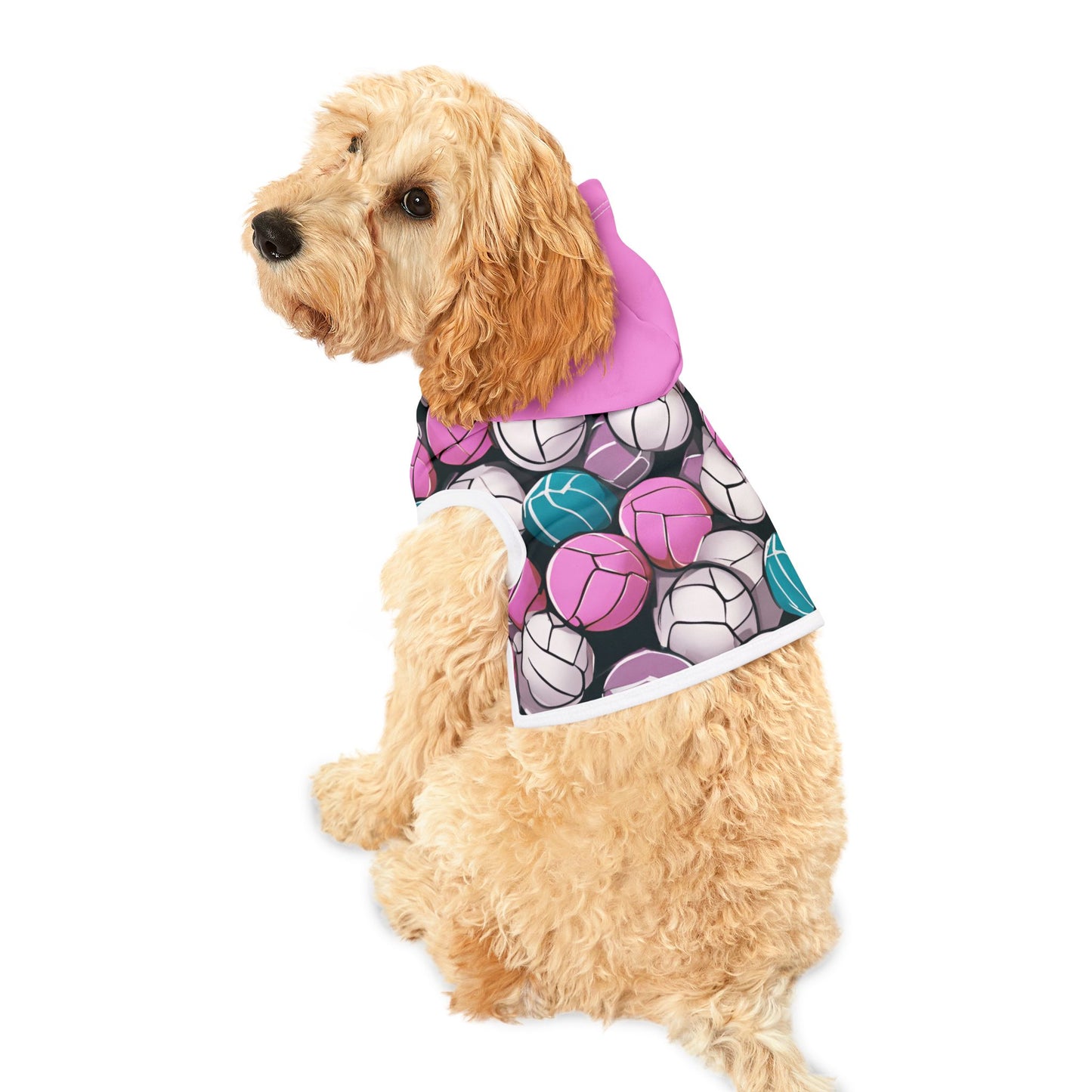 Volleyball Pink Pet Hoodie