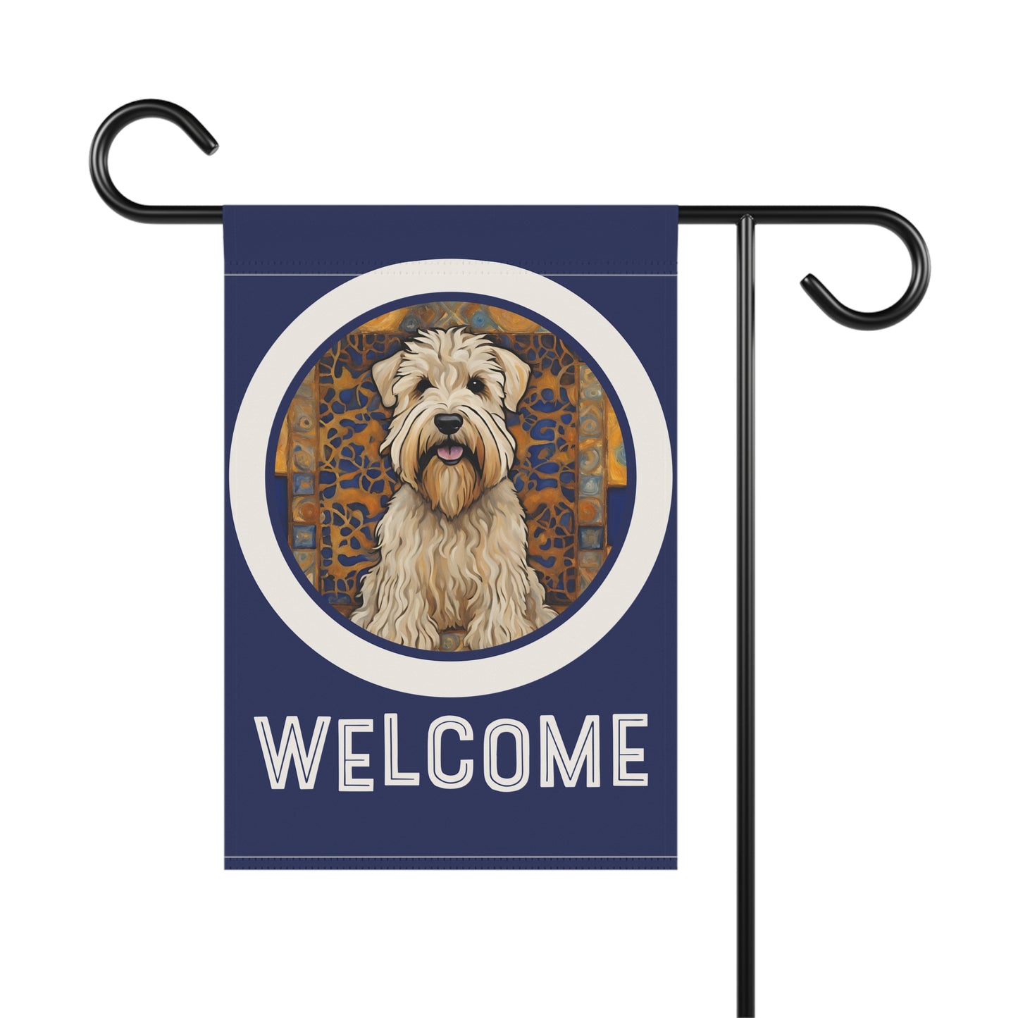 Wheaten Terrier Welcome 2-Sided Garden & House Flag/Banner