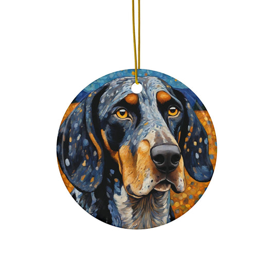 Blue Tick Hound 3" Ceramic Ornaments, 2-Side Print, (1pc, 10pcs)