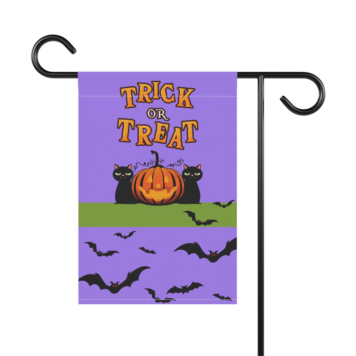 Black Cats & Jack-o-Lantern Trick or Treat 2-Sided Garden & House Banner