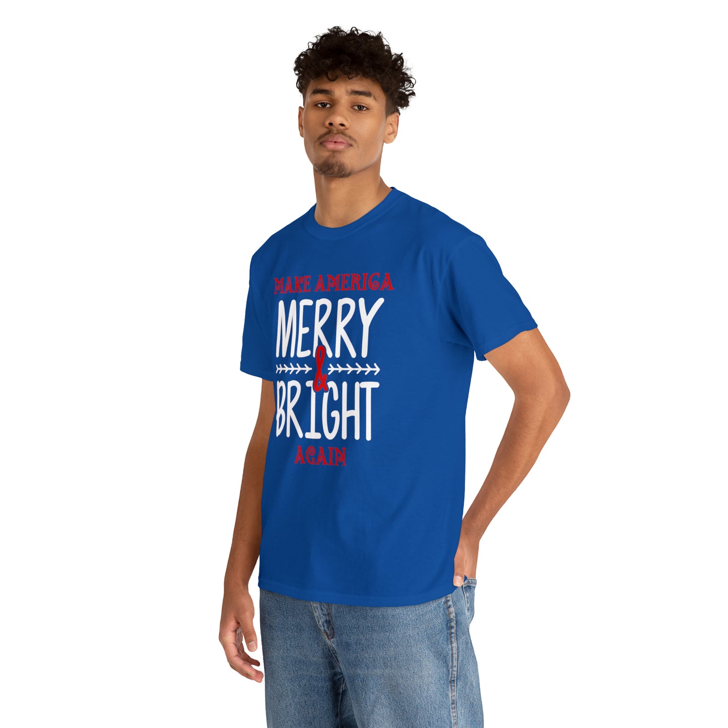 Bold Make America Merry & Bright Again Unisex Heavy Cotton Tee