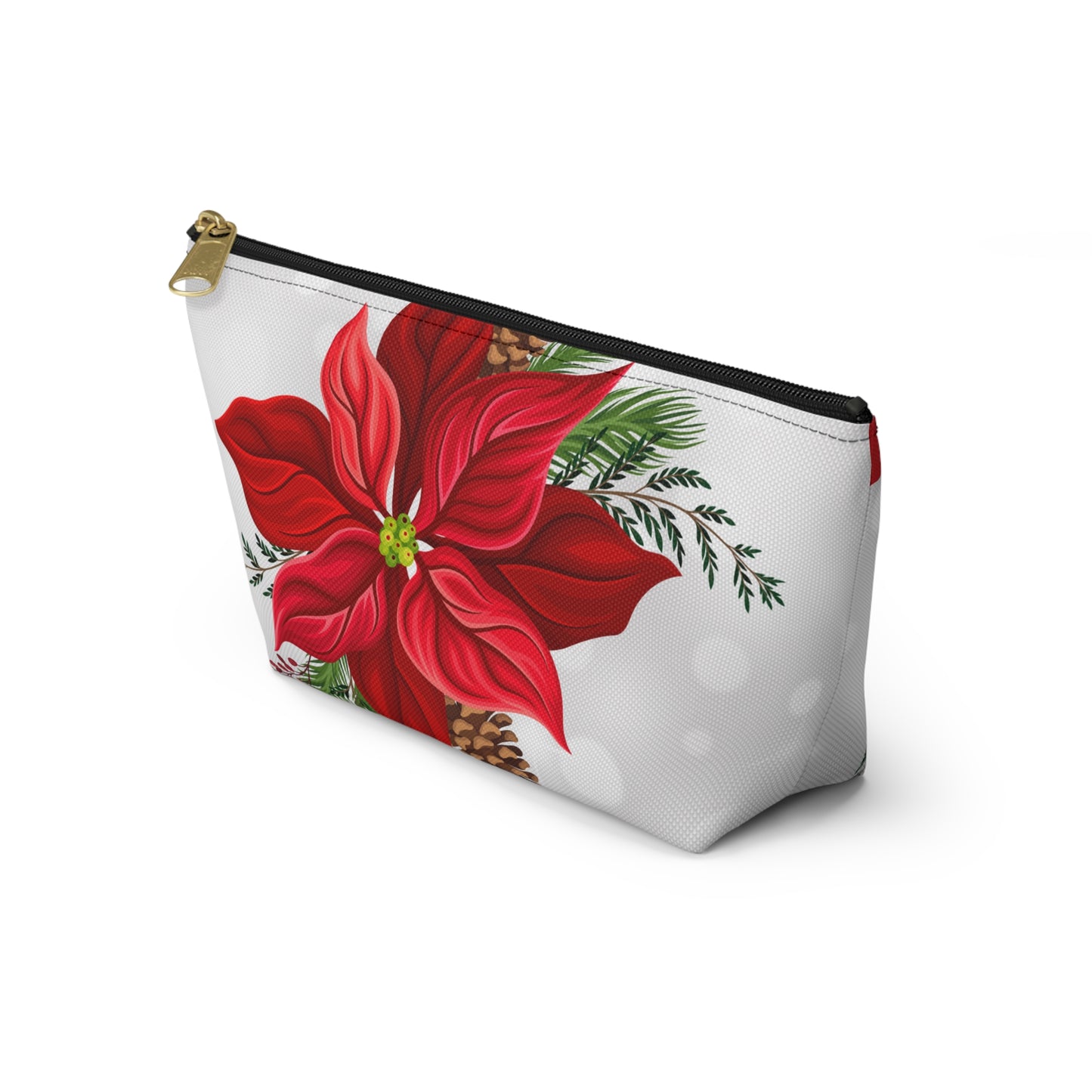 Big Poinsettia Accessory Pouch w T-bottom