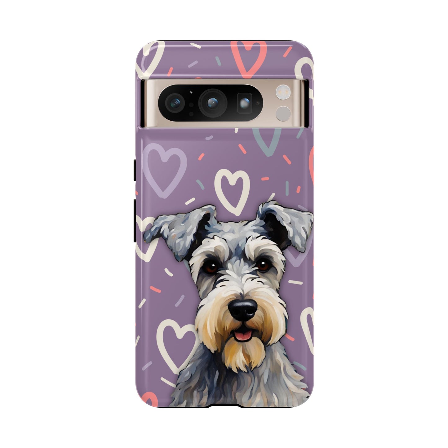 Miniature Schnauzer Love iPhone Samsung Galaxy Google Pixel Glossy Tough Case