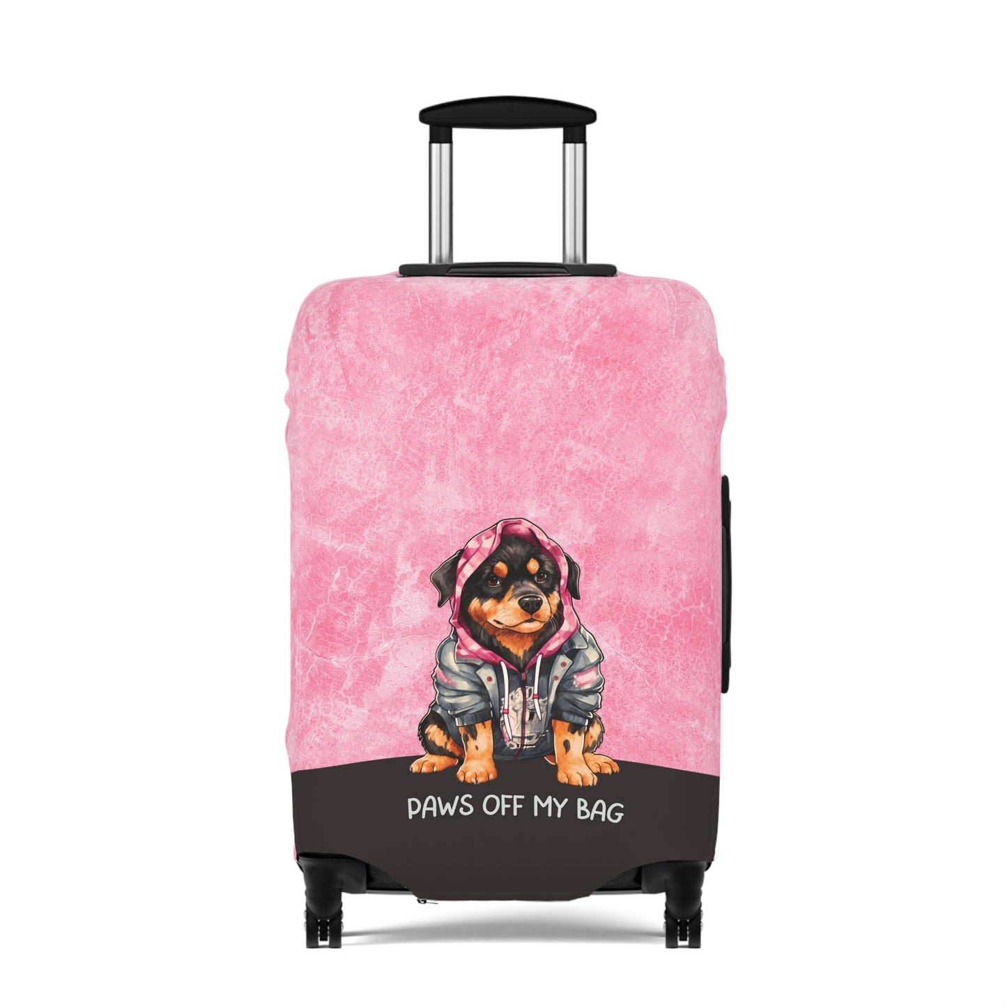 Rottweiler in Hoodie Jacket Paws Off My Bag Luggage Cover