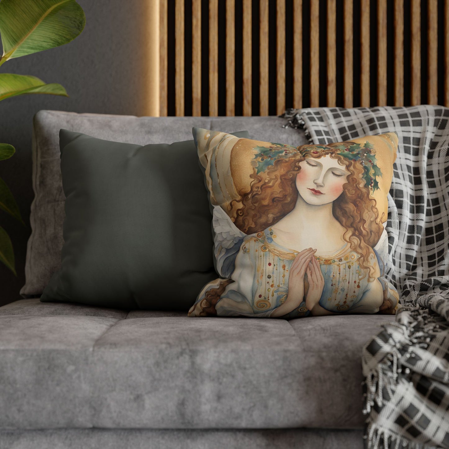 Guardian Angel Square Poly Canvas Pillowcase