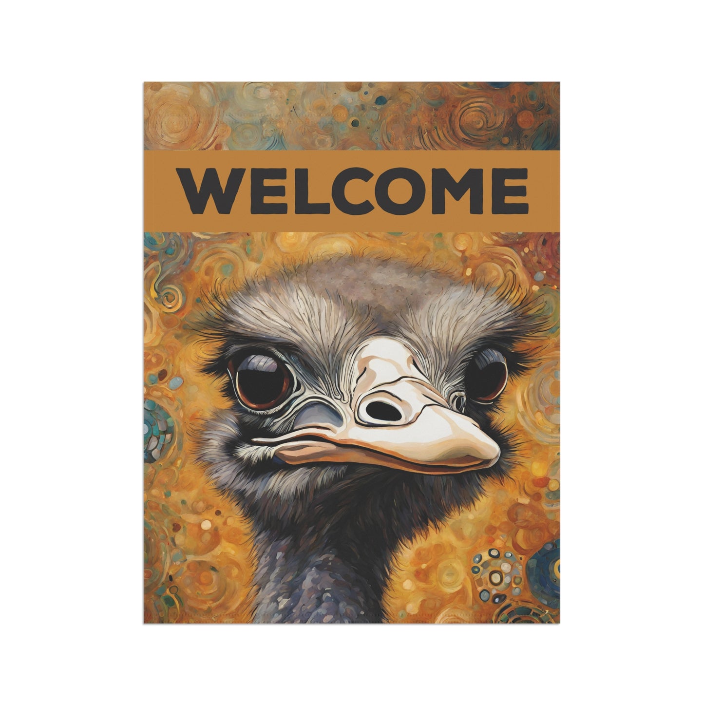 Ostrich Welcome 2-Sided Garden & House Flag/Banner