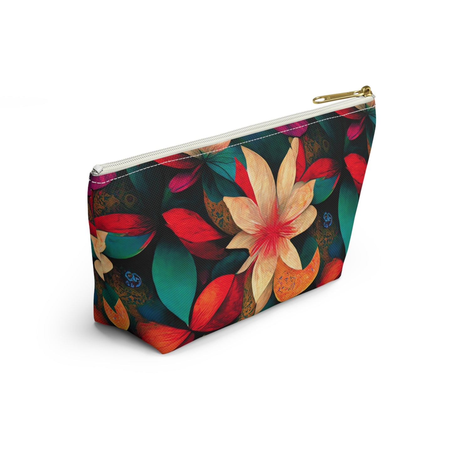 Christmas Flowers Accessory Pouch w T-bottom