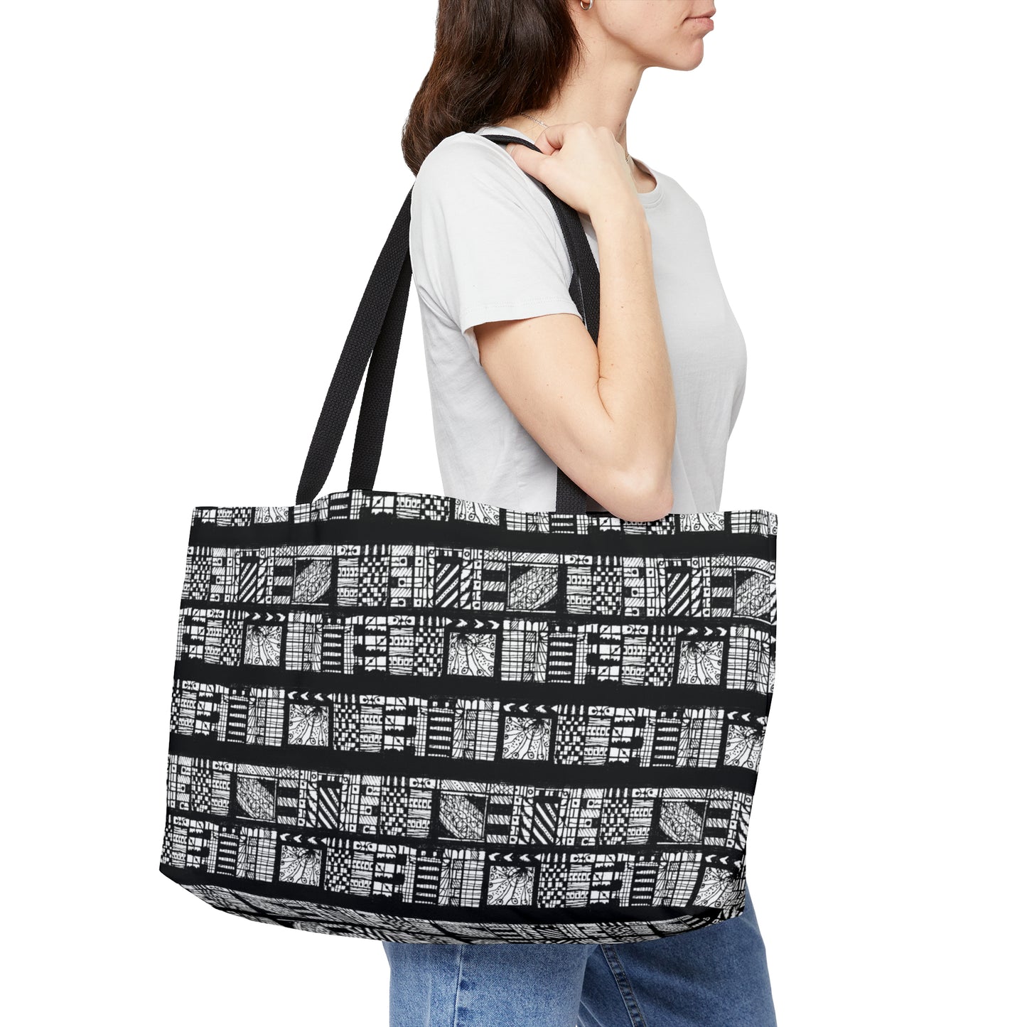 Tribal Black & White Weekender Tote Bag