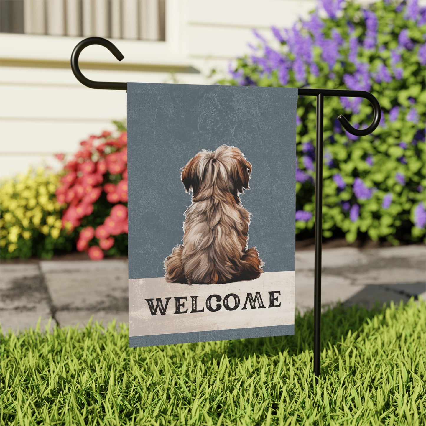 Shih Tzu Welcome 2-Sided Garden & House Flag/Banner