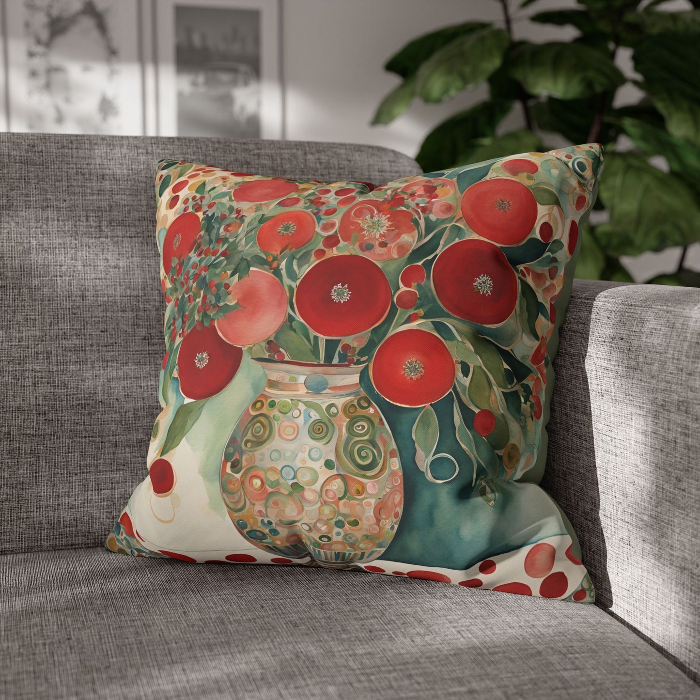 Chesney's Bouquet Square Poly Canvas Pillowcase