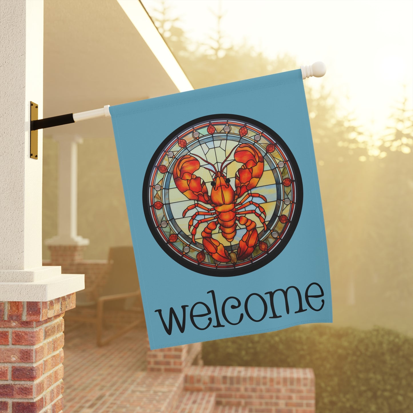 Lobster Welcome 2-Sided Garden & House Flag/Banner