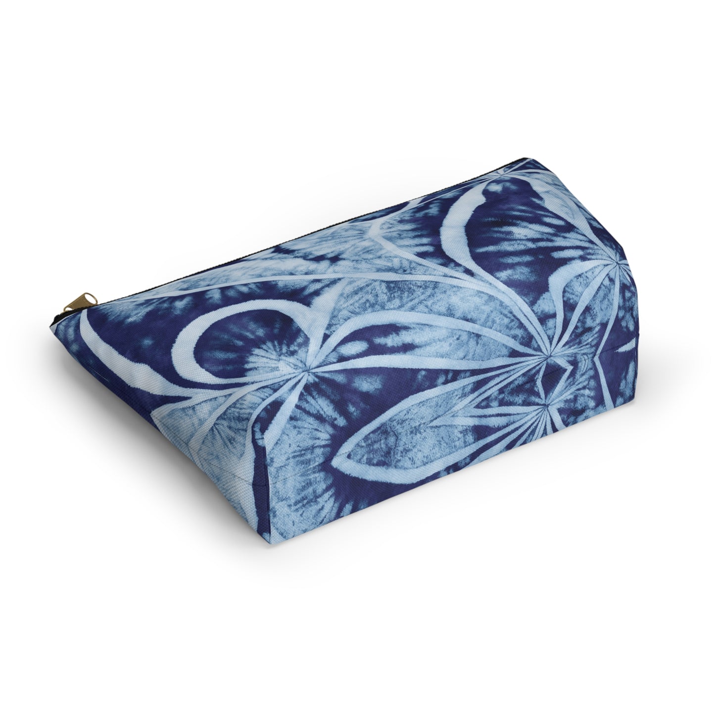 Shibori Indigo Accessory Pouch w T-bottom