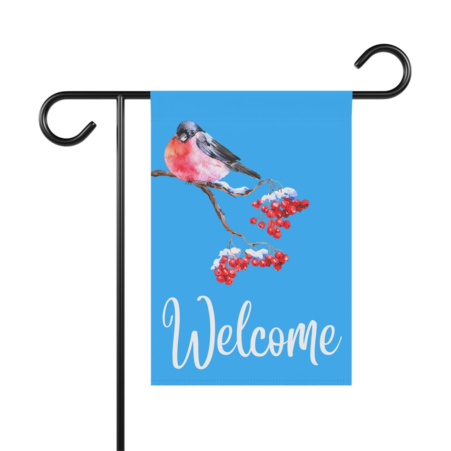 Bullfinch on Blue 2-Sided Garden & House Banner