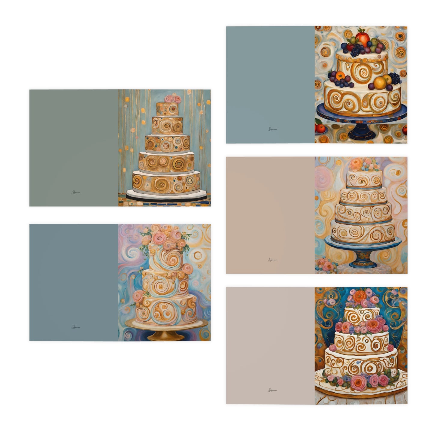 Wedding Cake Cards (5-Pack)