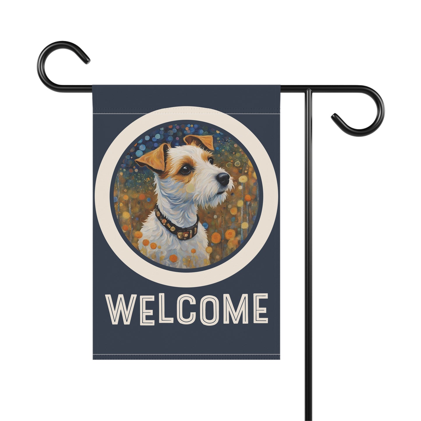 Russell Terrier Welcome 2-Sided Garden & House Flag/Banner