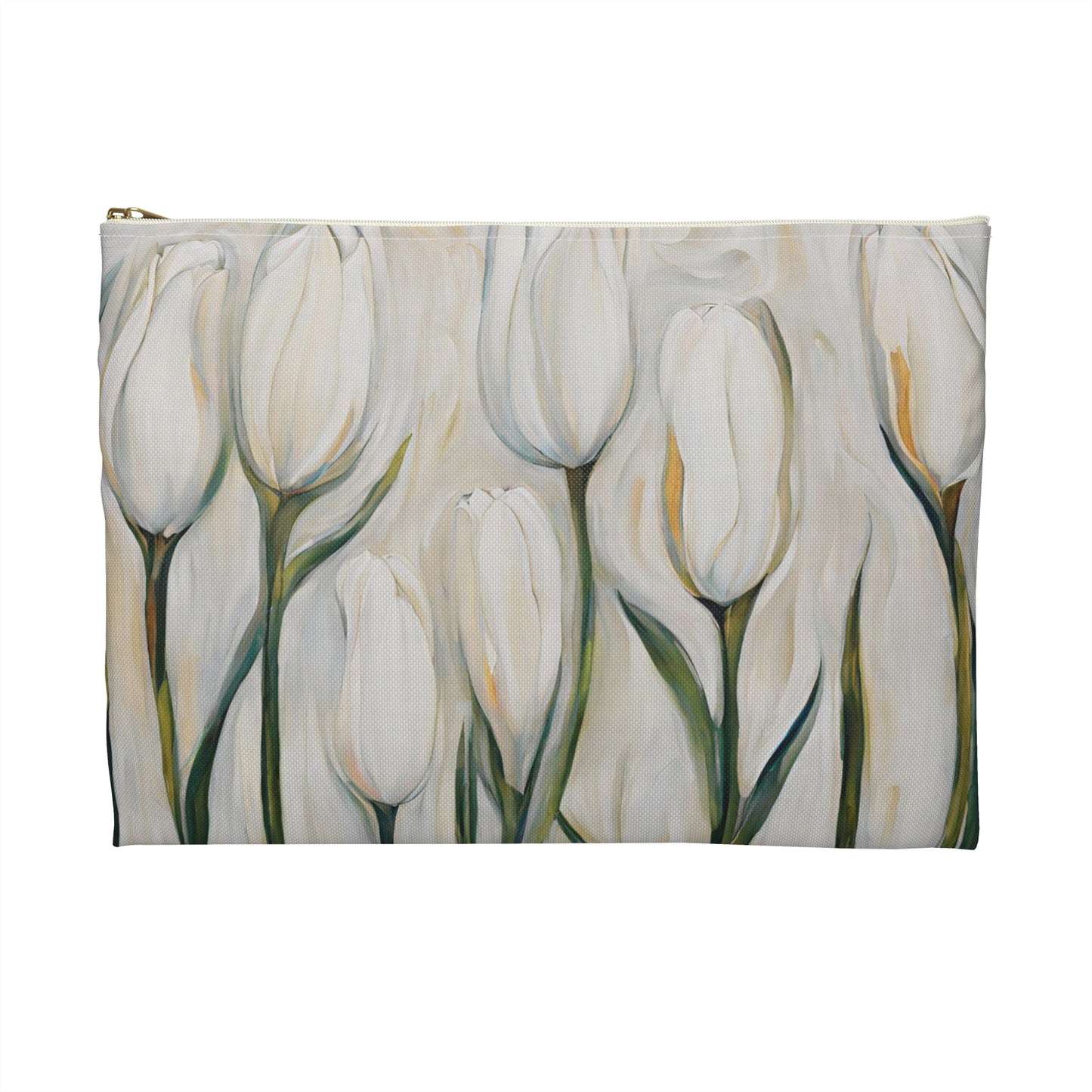 White Tulips Accessory Pouch