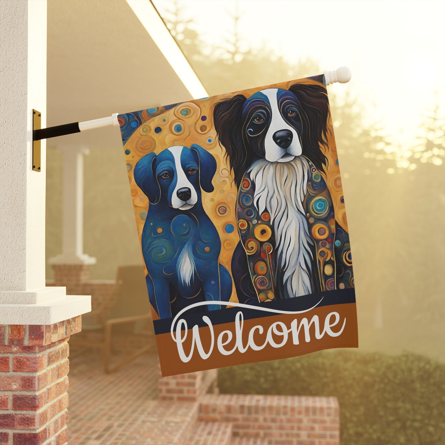Rusty & Schroeder Welcome 2-Sided Garden & House Flag/Banner