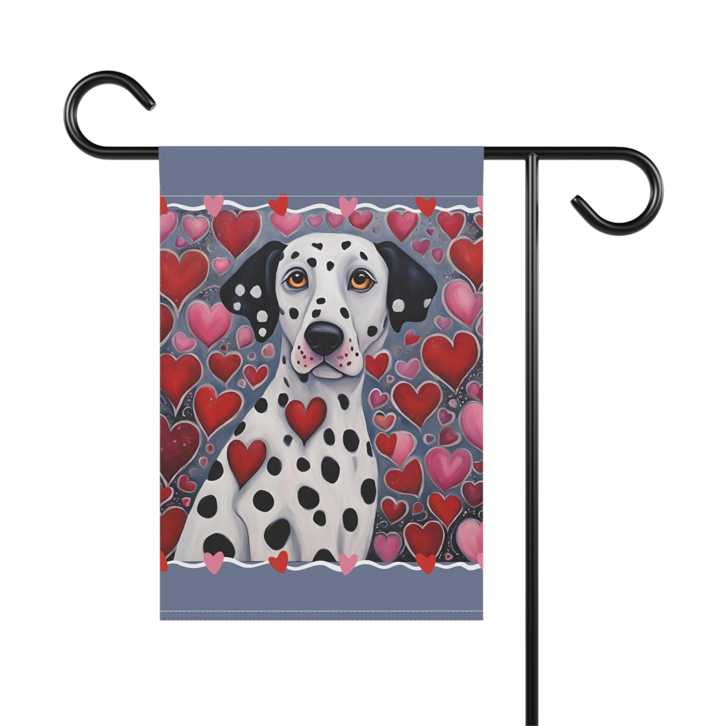Dalmatian Valentine 2-Sided Garden & House Flag/Banner