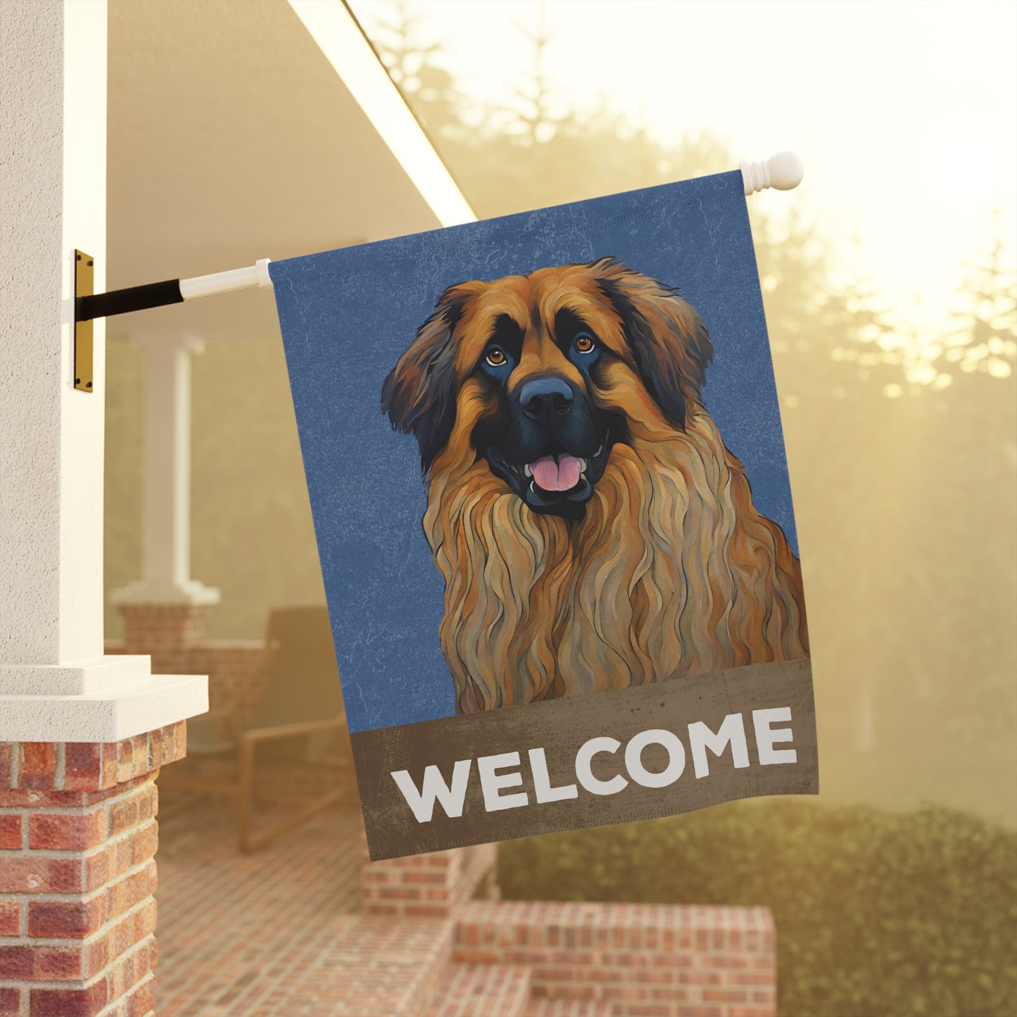 Leonberger Welcome 2-Sided Garden & House Flag/Banner