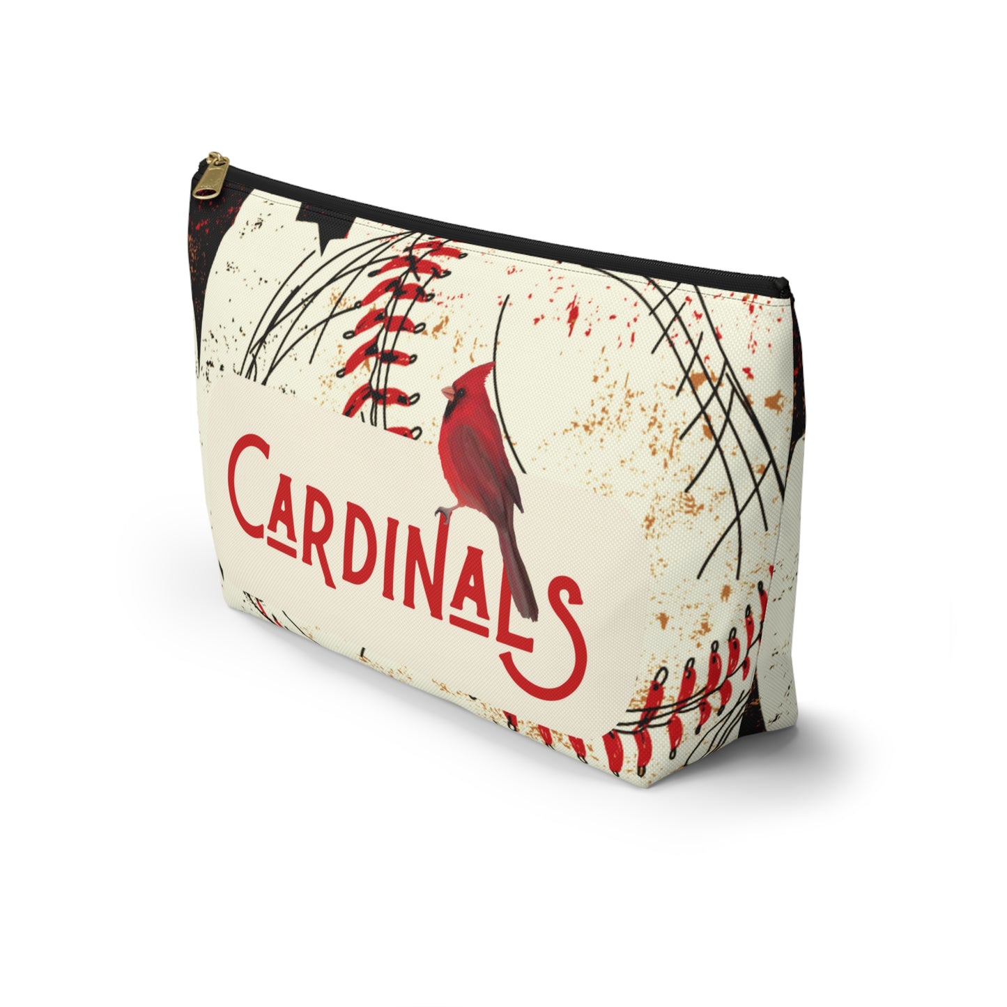 Cardinals Baseball Grunge Accessory Pouch w T-bottom