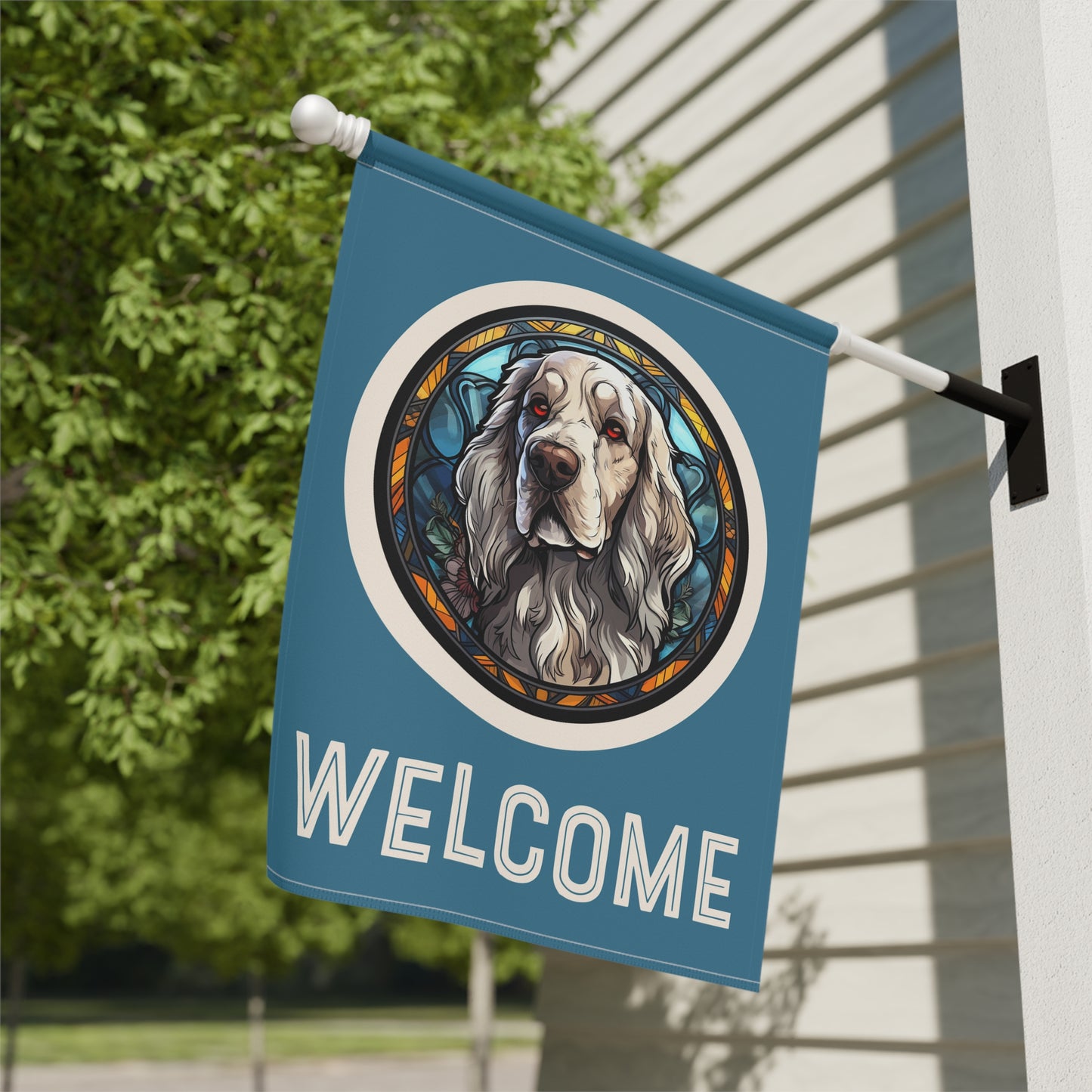 English Setter Welcome 2-Sided Garden & House Flag/Banner